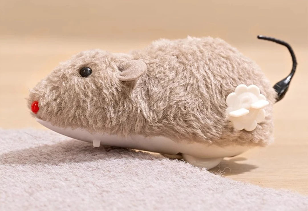 Souris en peluche colorée à remonter